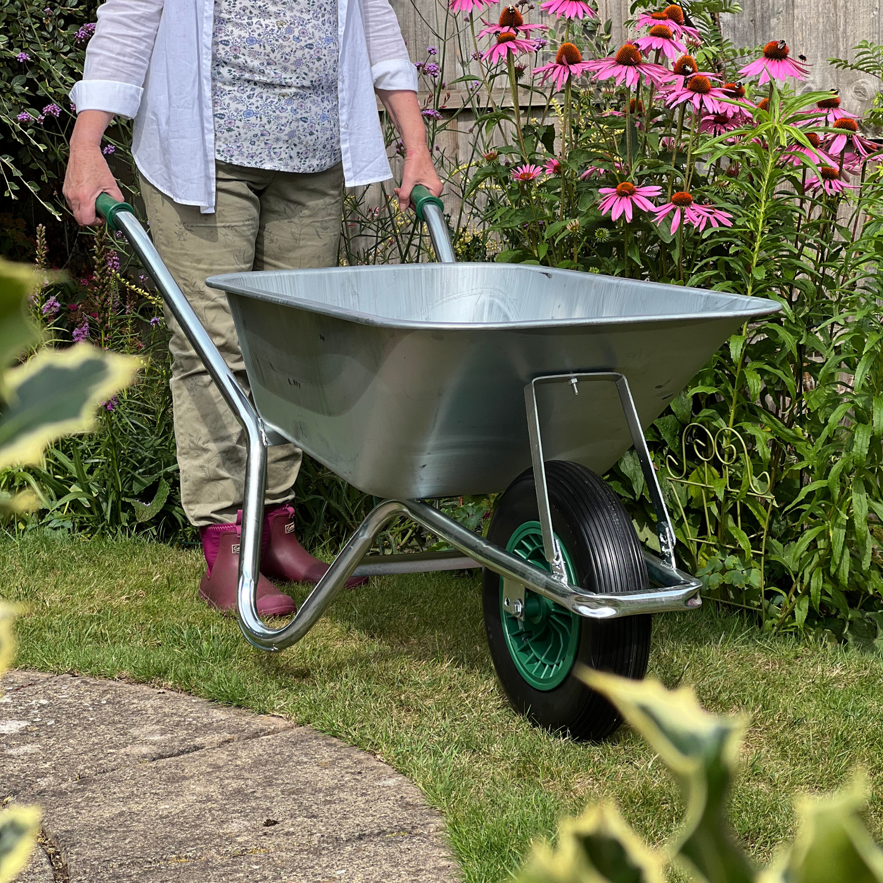 Creation Garden Supplies GROWERS OWN STAINLESS STEEL WHEEL BARROW wheelbarrow metal garden tools
