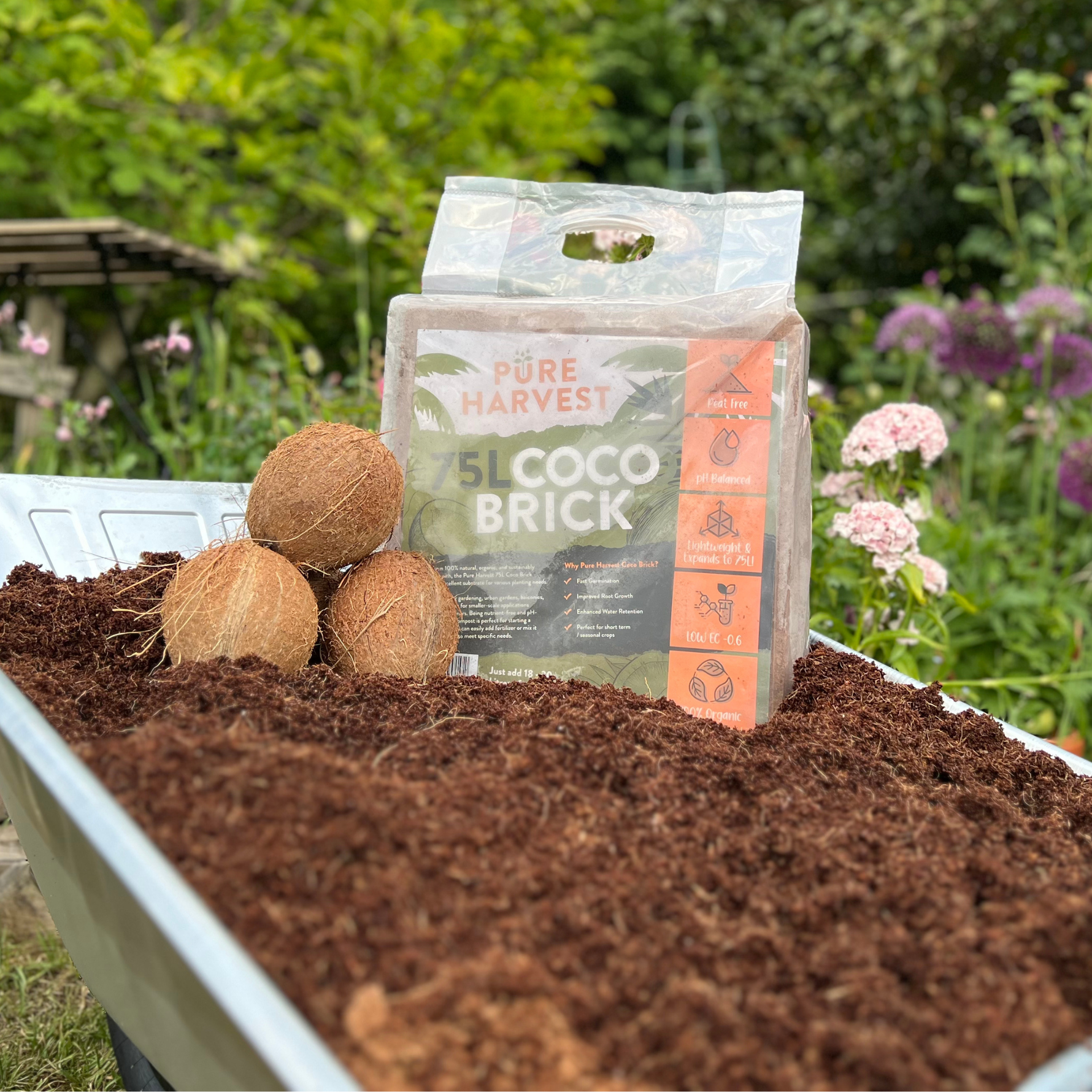 Creation Garden Supplies Pure harvest coco brick compost growing media peat free gardening products uk