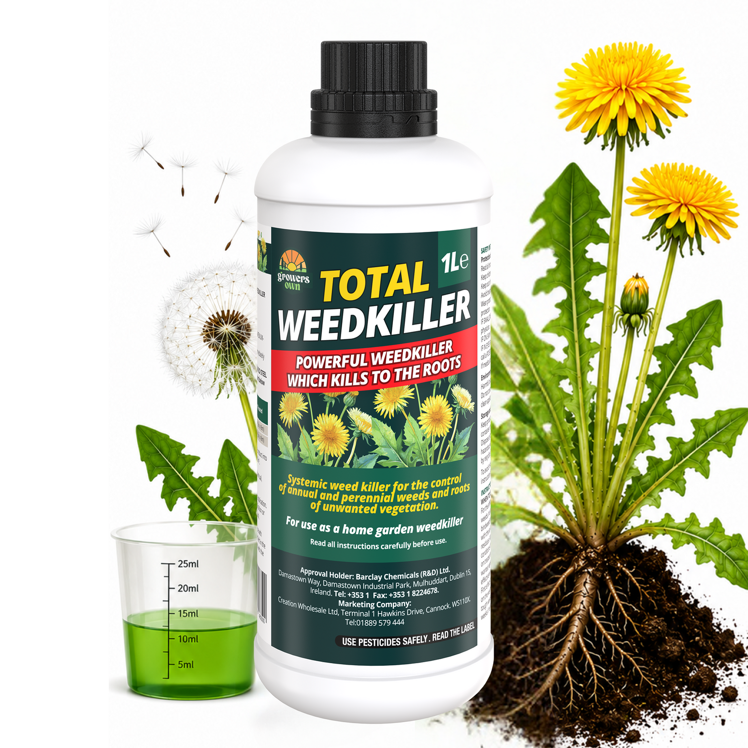 Growers Own Total Weedkiller - Extra Strong 1L Glyphosate Concentrate