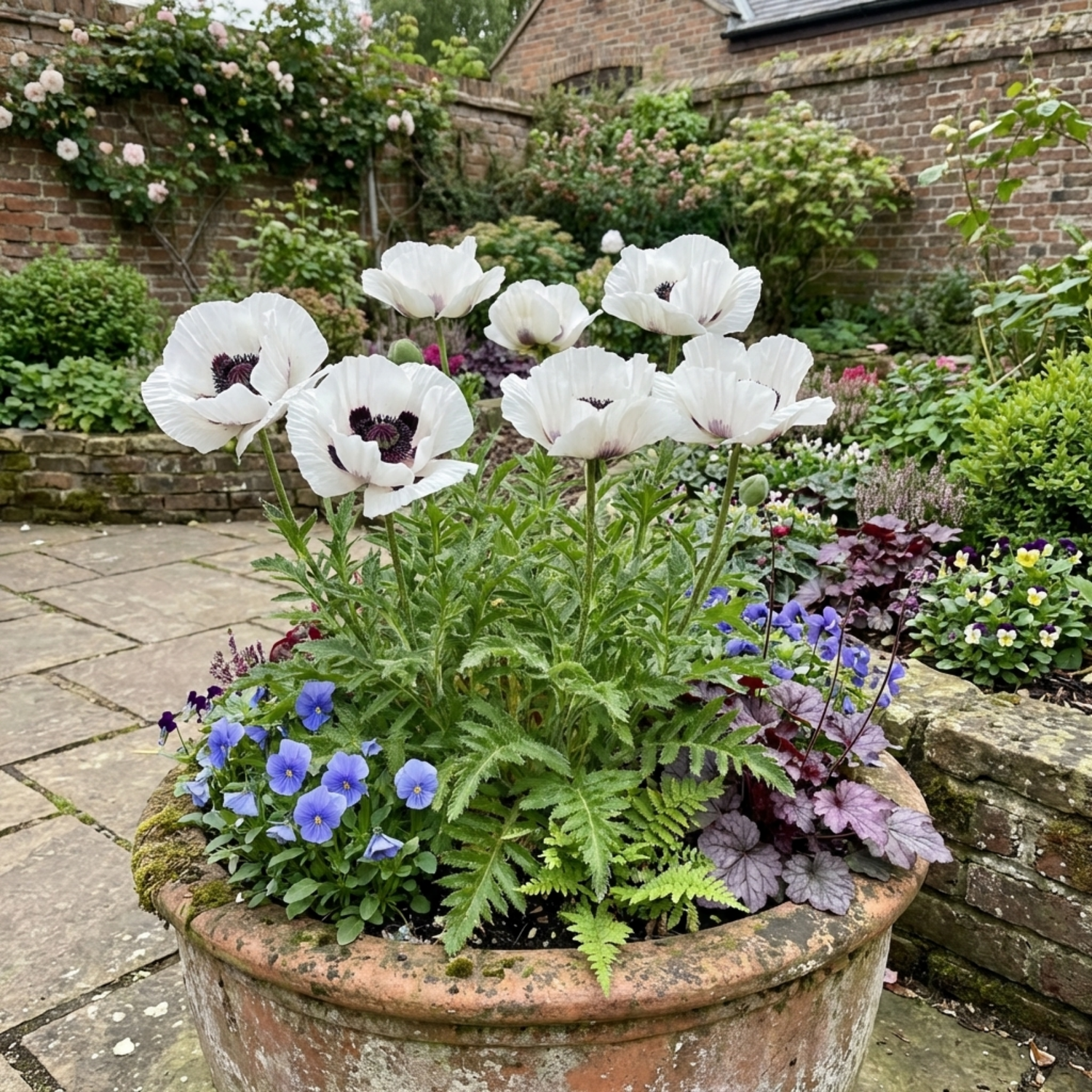 Set of 3 or 6 Papaver Orientale Royal Wedding Poppy Plants, Hardy Perennial, Outdoor Garden Ready, 1 Litre Root-Ball