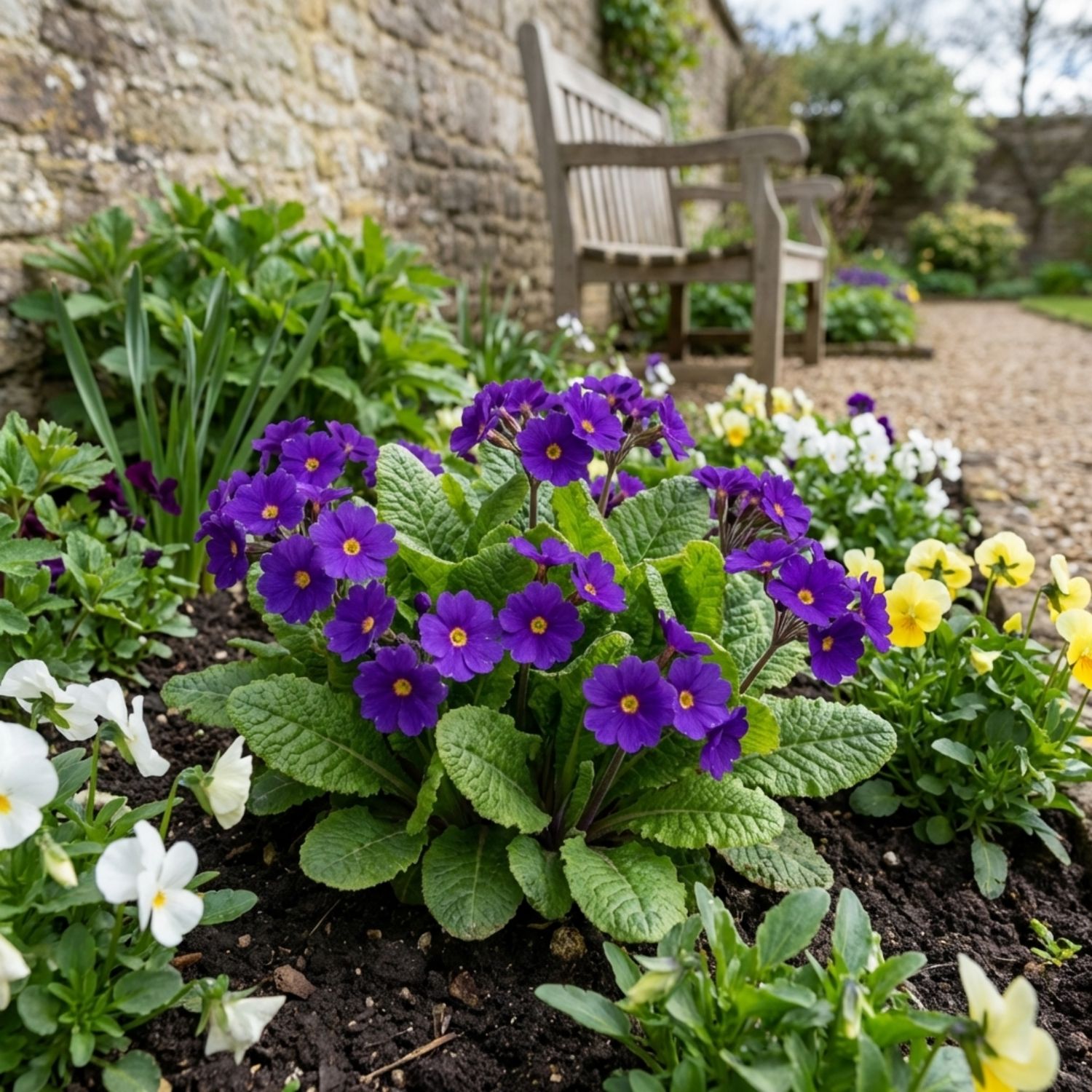 Set of 3 or 6 Primula Little Queen Violet Hardy Perennial Plants, Bee Friendly Spring Flowering, Outdoor Garden Ready, 1 Litre Root-Ball