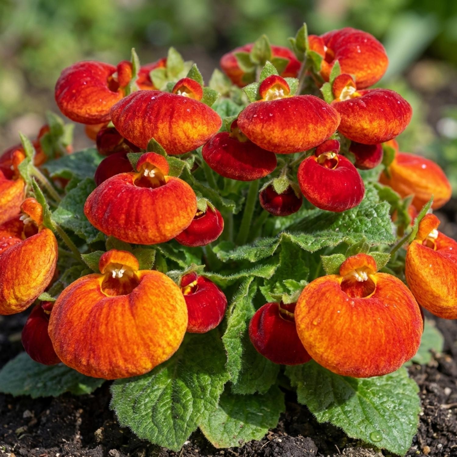 Set of 3 or 6 Garden Ready Plants – Calceolaria Calynopsis ‘Red Orange Bicolour’, Ready to Plant