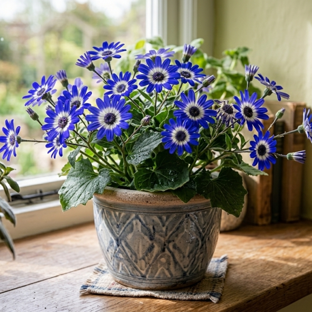 1 Large Bedding Plant - Senetti Blue Bicolour, Outdoor Garden Ready, 2L Pot