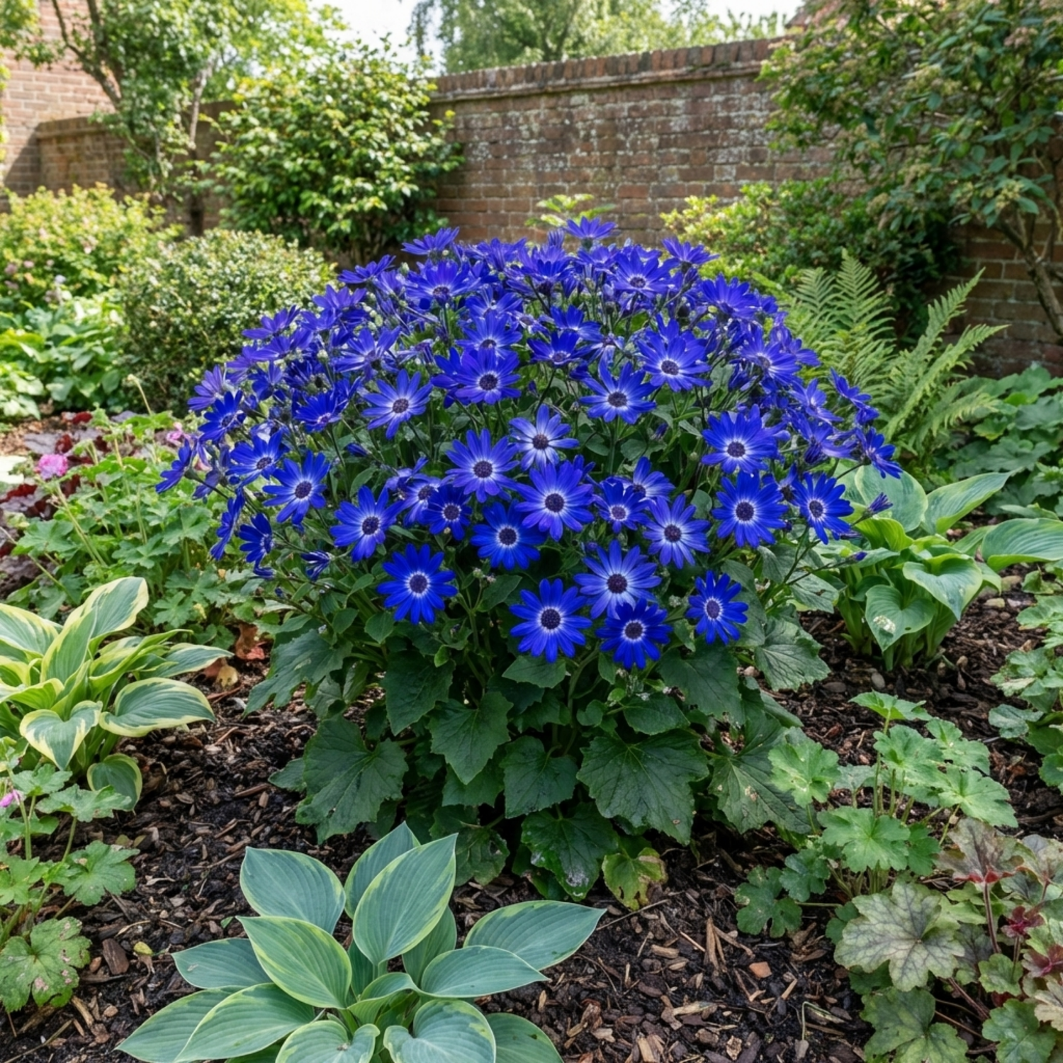 1 Senetti Kobalt Blue Pericallis Daisy Plant, Vibrant Outdoor Summer Bedding, 17cm Root Ball