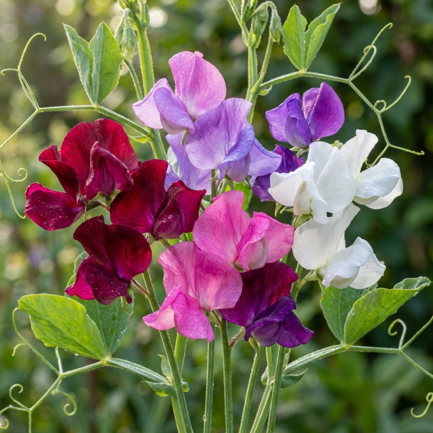 Set of 3 or 6 Large, Garden Ready Plants - Sweet Pea Mammoth Mix, 10.5 cm Rootballs