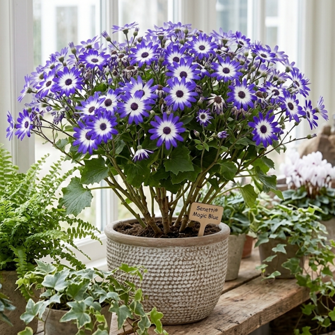 1 Large Bedding Plant - Senetti Magic Blue, Outdoor Garden Ready, 2L Pot