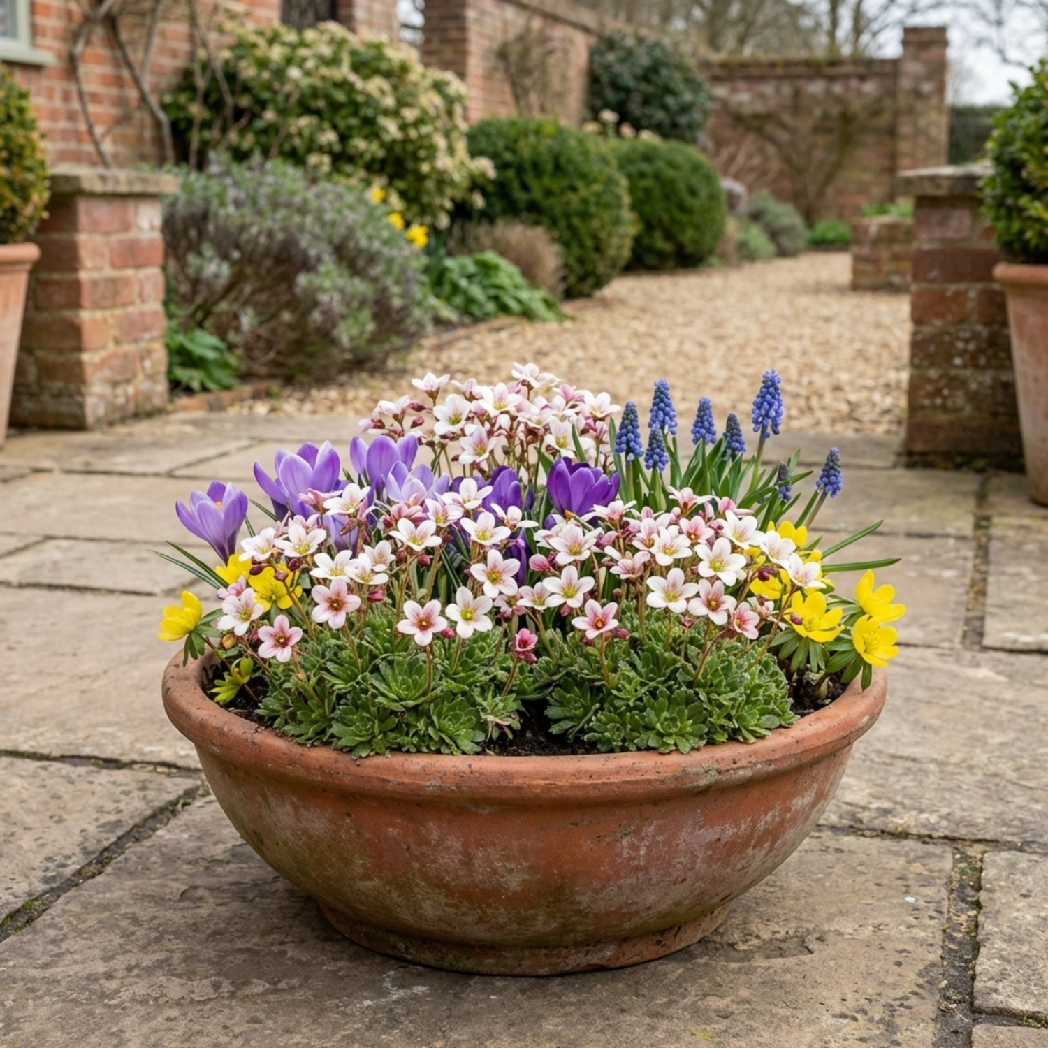 Set of 3 or 6 Saxifrage Ice Colours Appleblossom Plants, Hardy Alpine Rock Garden Perennial, Outdoor Garden Ready, 1 Litre Root-Ball