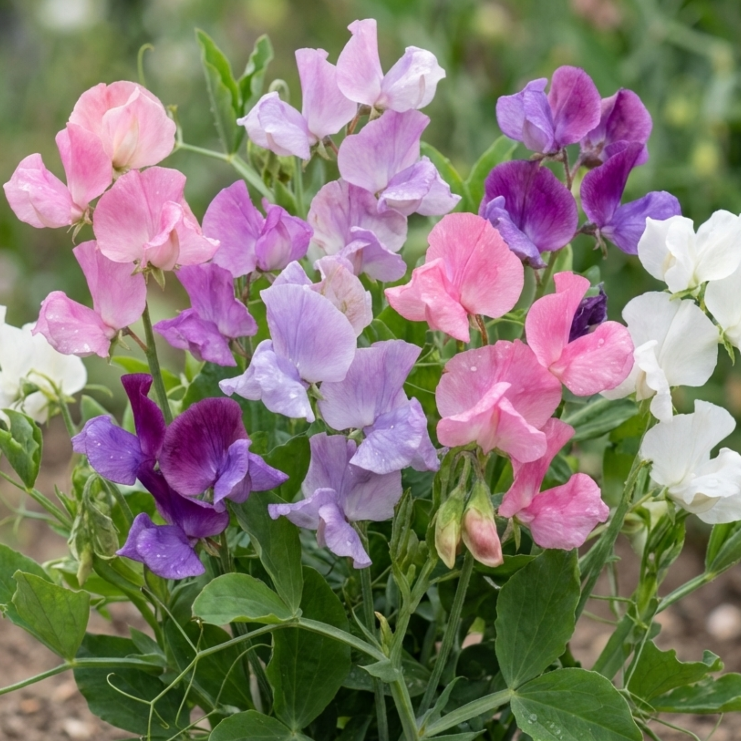 Set of 3 or 6 Large, Garden Ready Plants - Sweet Pea Cupid Mix, 10.5 cm Rootballs