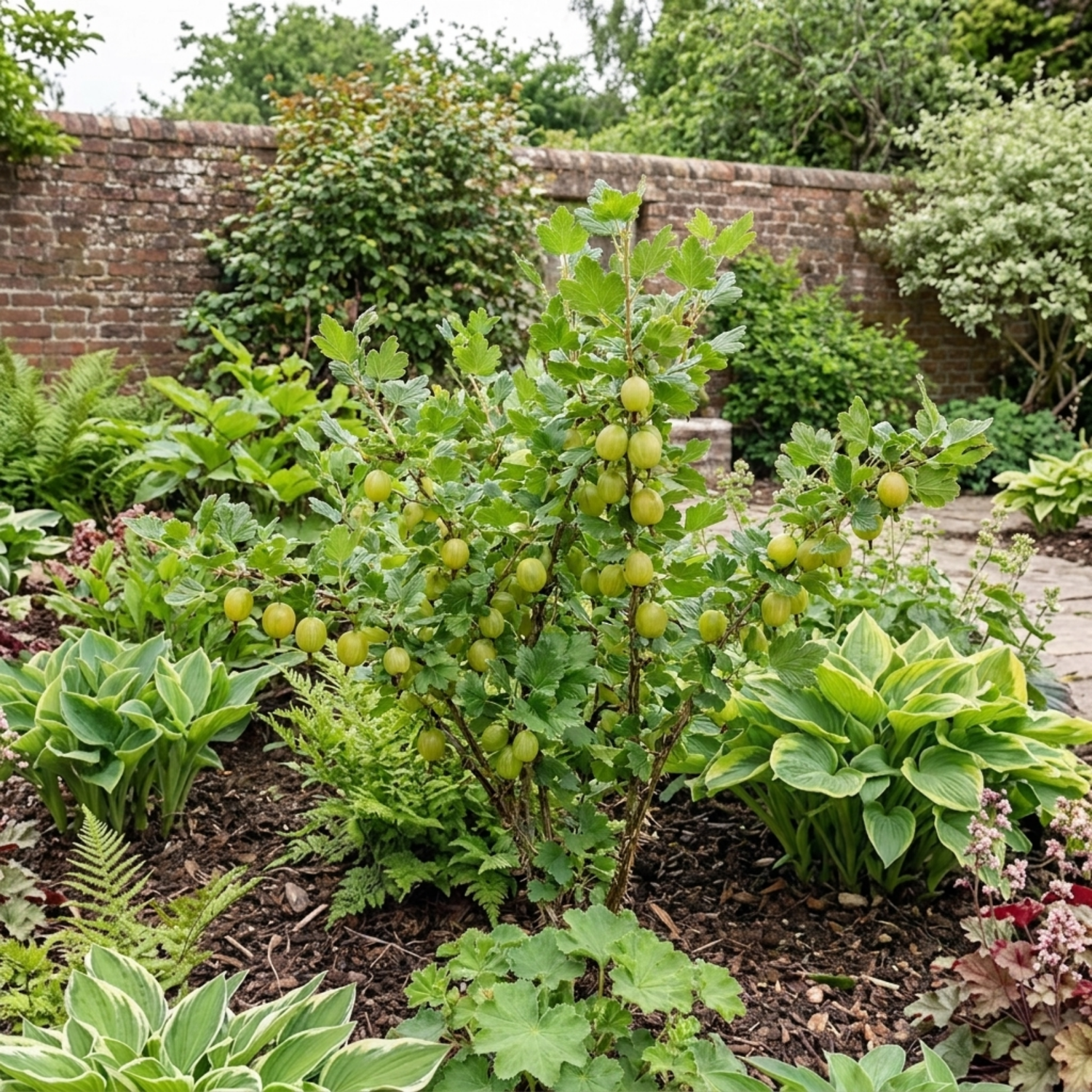 1 Gooseberry Invicta Bush, Hardy Self Fertile Fruit Plant, Easy Grow Disease Resistant, 2 Litre Root Ball