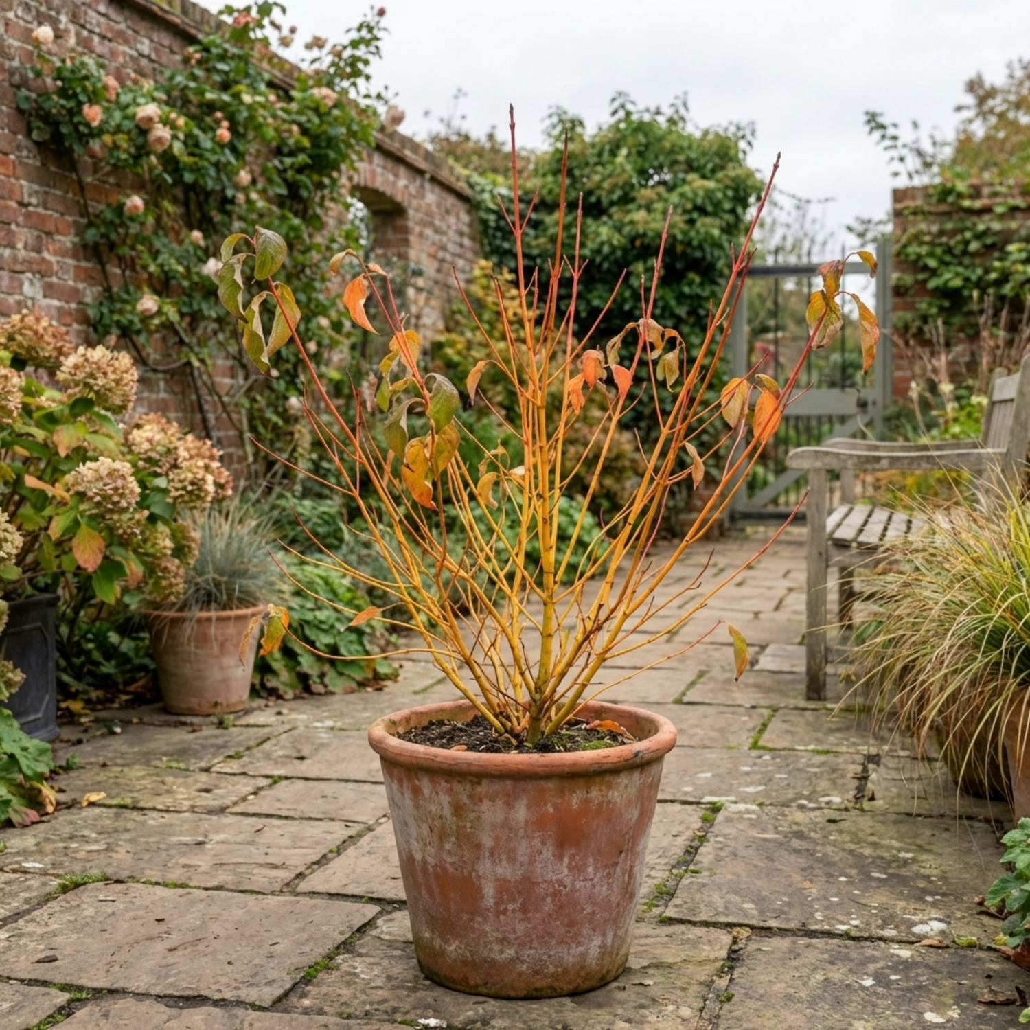 1 Cornus Anny's Winter Orange Plant, Hardy Dogwood Shrub for Winter Interest, 3 Litre Root Ball