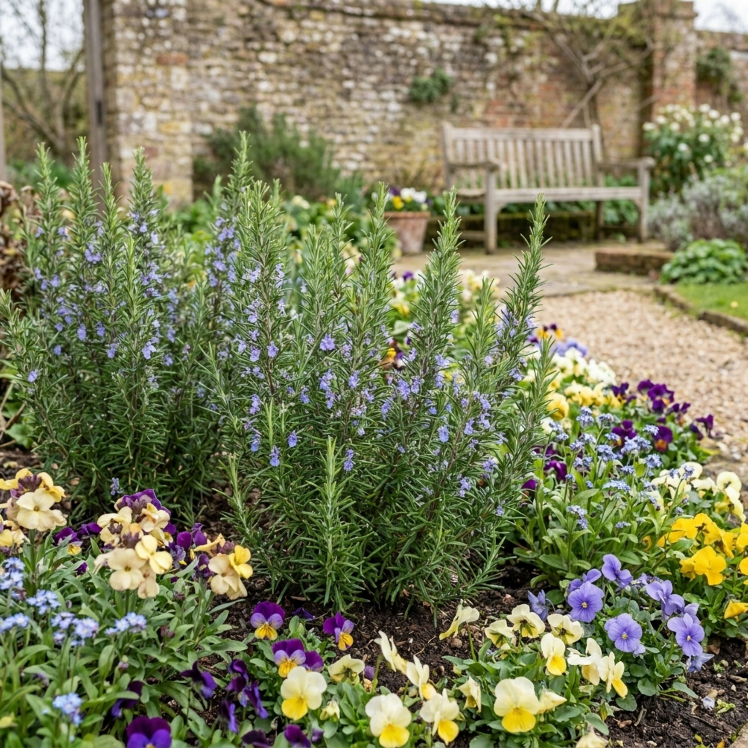 Set of 3 or 6 Rosemary Herb Plants (Salvia rosmarinus), Hardy Evergreen Perennial, Culinary Cooking Herb, Outdoor Garden Ready, 1 Litre Root-Ball