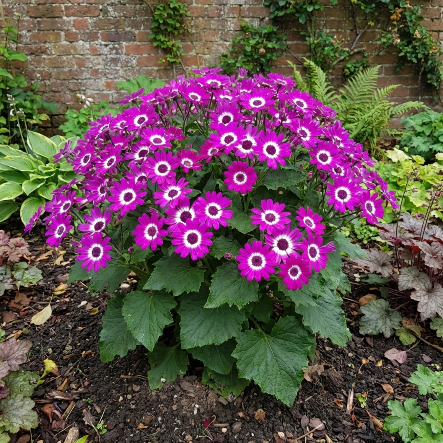 1 Senetti Magenta Bicolour Pericallis Plant, Outdoor Summer Flowering, 6.5 Litre Root-Ball