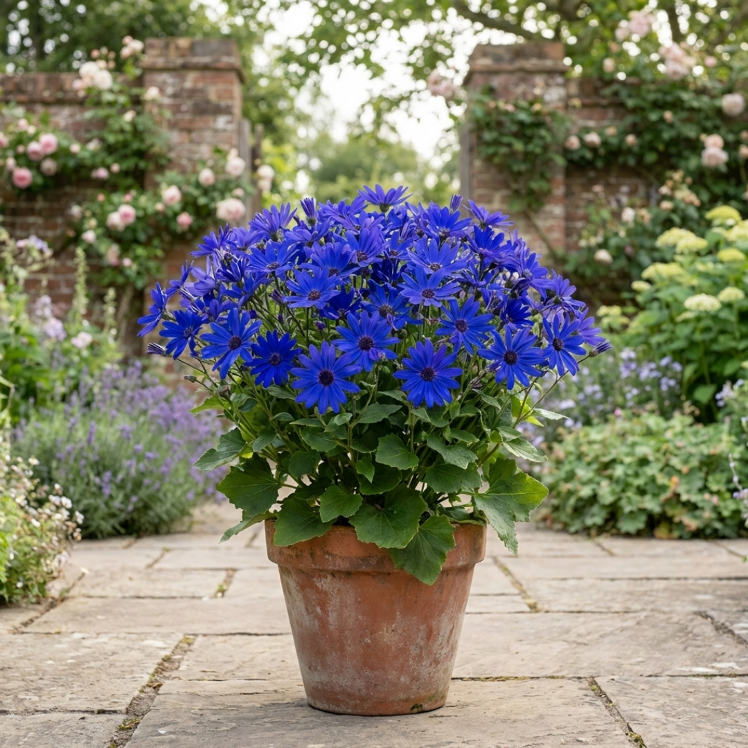 1 Large Bedding Plant - Senetti Deep Blue, Outdoor Garden Ready, 2L Pot
