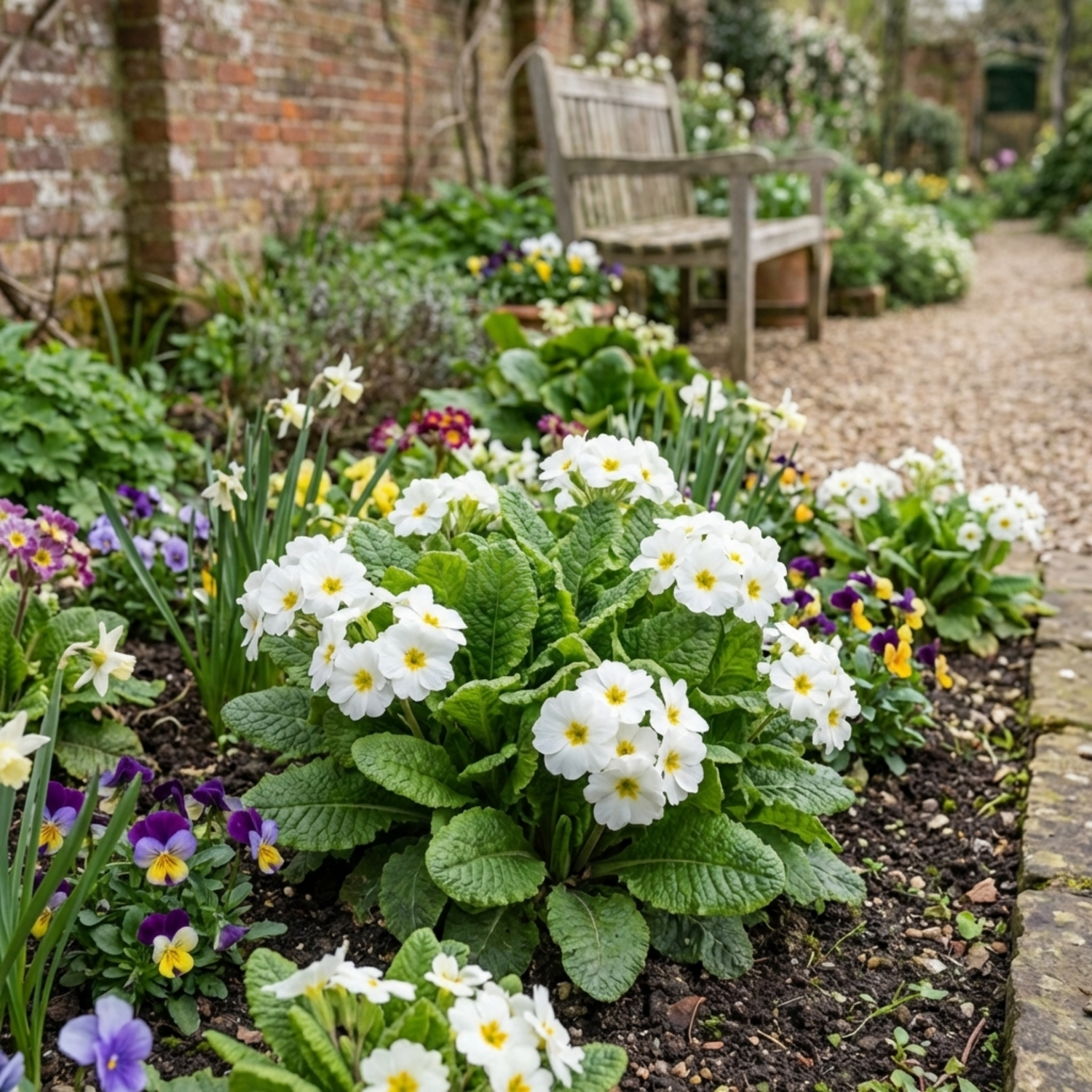 Set of 3 or 6 Primula Little Queen White Hardy Perennial Plants, Spring Flowering, Outdoor Garden Ready, 1 Litre Root-Ball