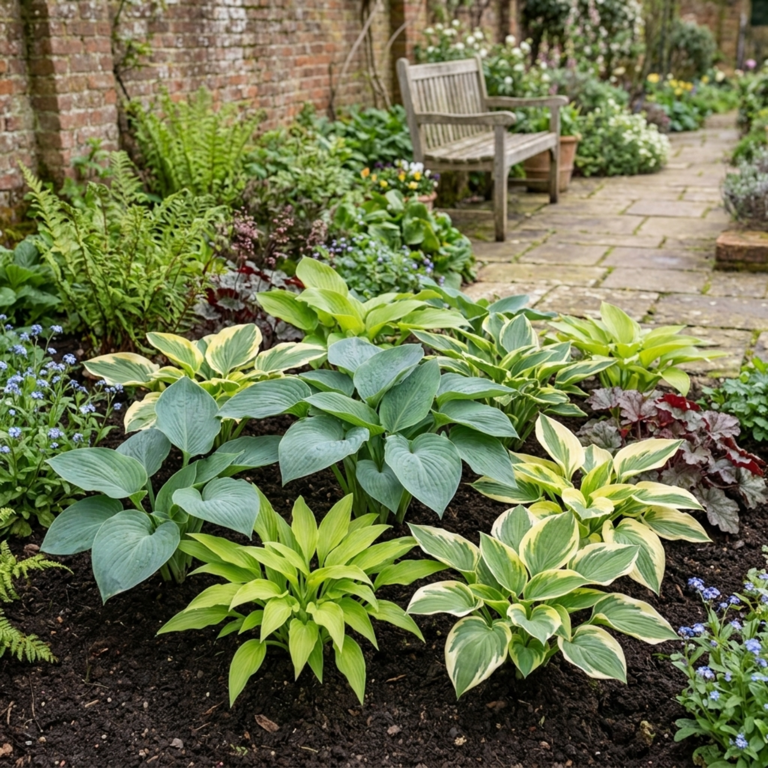 Set of 3 or 6 Large Hosta Growers' Mix Plants, Outdoor Garden Ready Hardy Shade Perennials, 1 Litre Root Ball