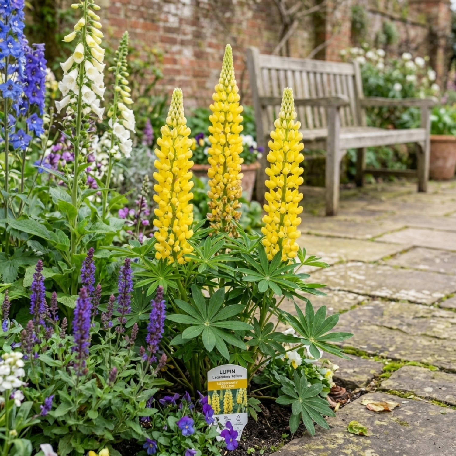 3 Yellow Lupin Perennial Plants, Hardy Cottage Garden Ready, Summer Flowering, 1 Litre Root Ball