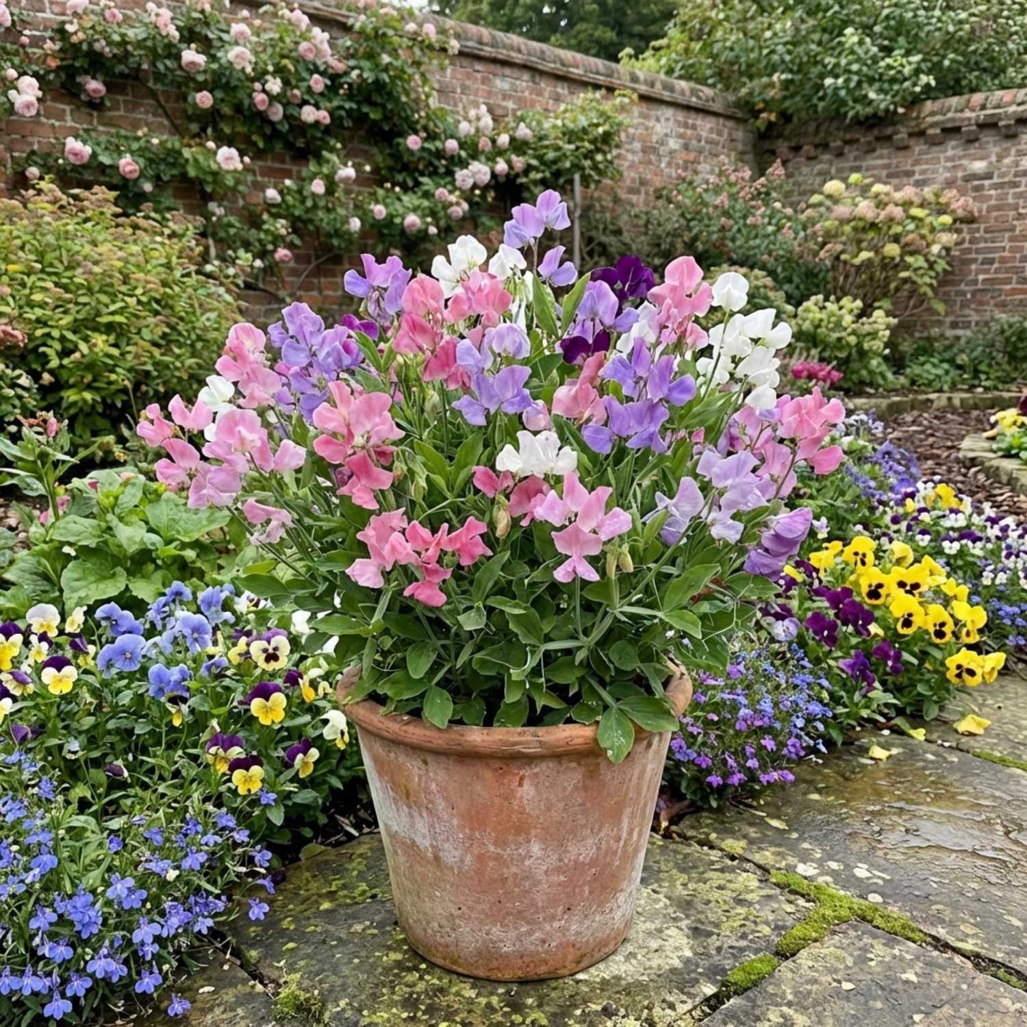 Set of 3 or 6 Large, Garden Ready Plants - Sweet Pea Cupid Mix, 10.5 cm Rootballs