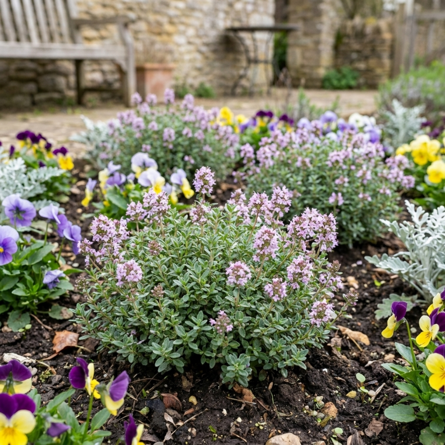 Set of 3 or 6 Thymus Precompa Thyme Herb Plants, Hardy Perennial Culinary Herb, Outdoor Garden Ready, 1 Litre Root-Ball