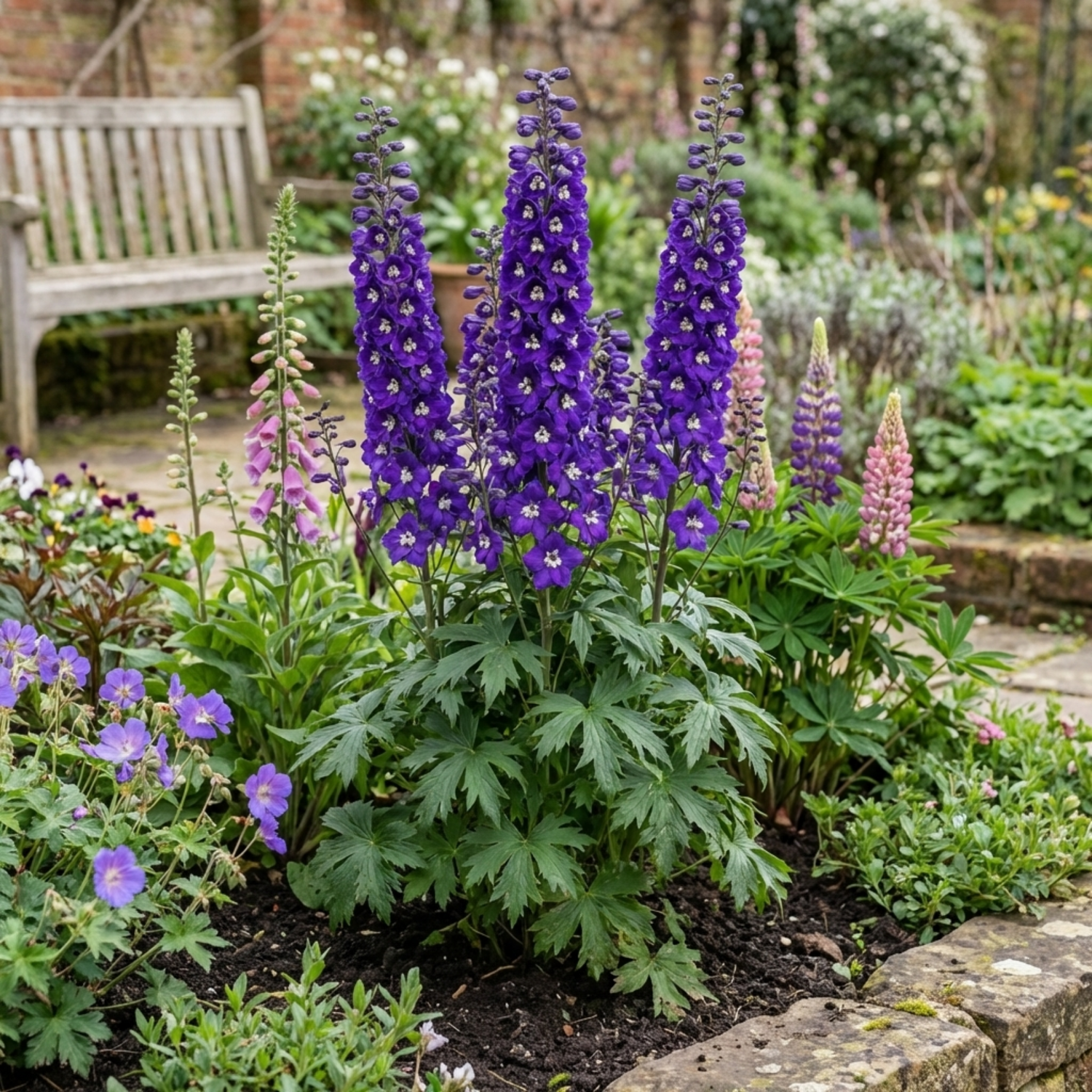 Set of 3 or 6 Delphinium Pacific Giants King Arthur Hardy Perennial Plants, Tall Cottage Garden Flowers, Outdoor Garden Ready, 1 Litre Root-Ball