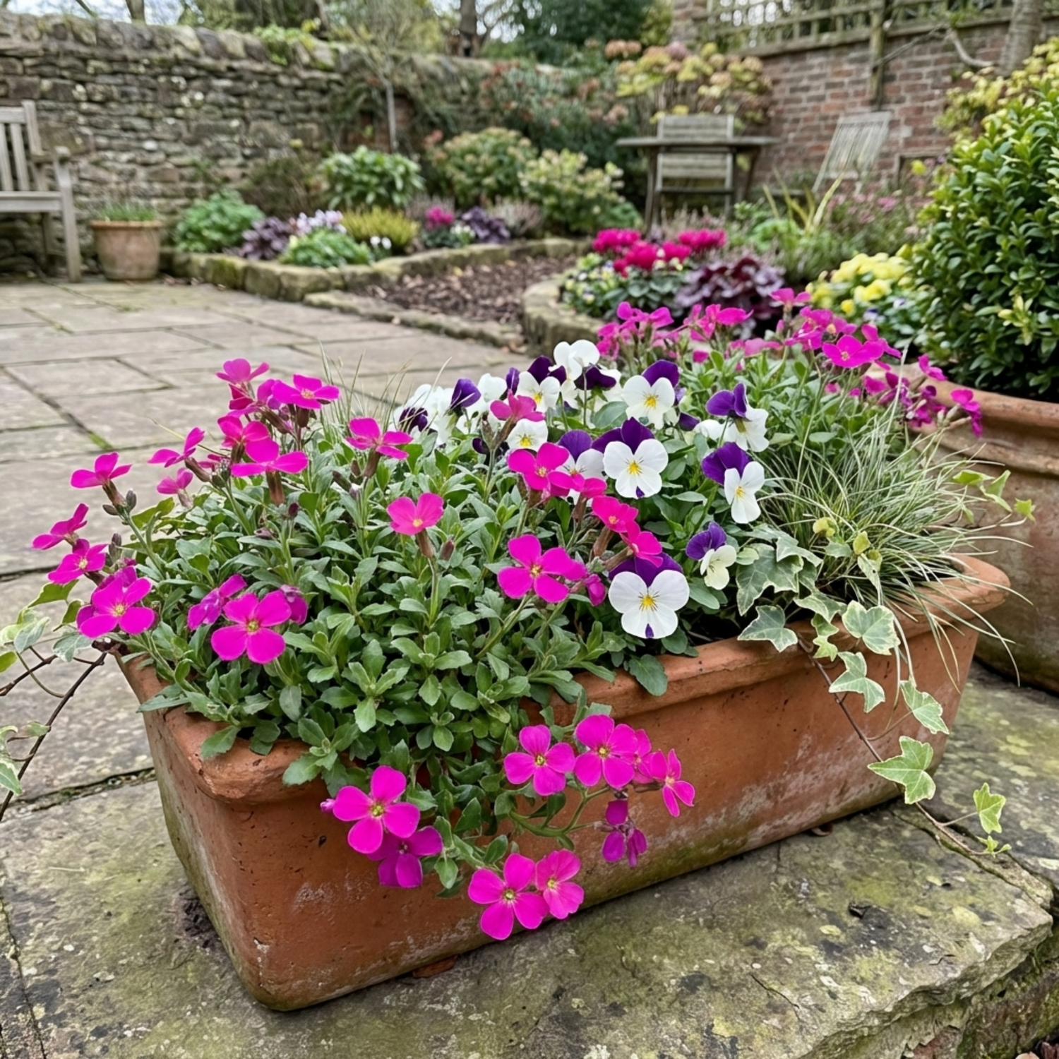 Set of 3 or 6 Large Plants - Aubrieta Florado Neon Pink, Ready to Plant in Your Garden, 1L