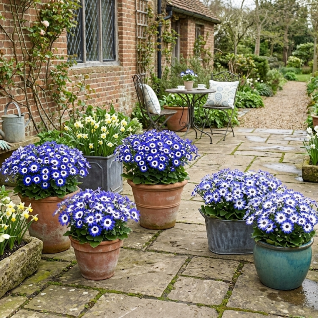 1 Large Bedding Plant - Senetti Blue Bicolour, Outdoor Garden Ready, 2L Pot