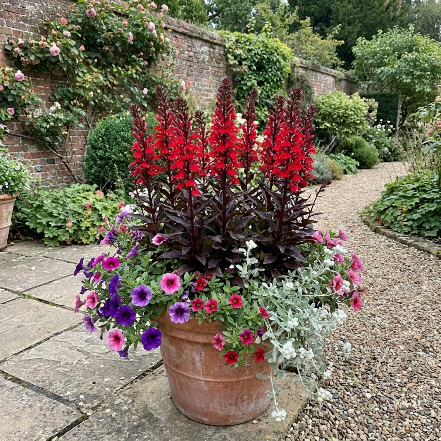 Set of 3 or 6 Lobelia Starship Bronze Leaf Upright Hardy Perennial Plants, Garden Ready, 1 Litre Root Ball