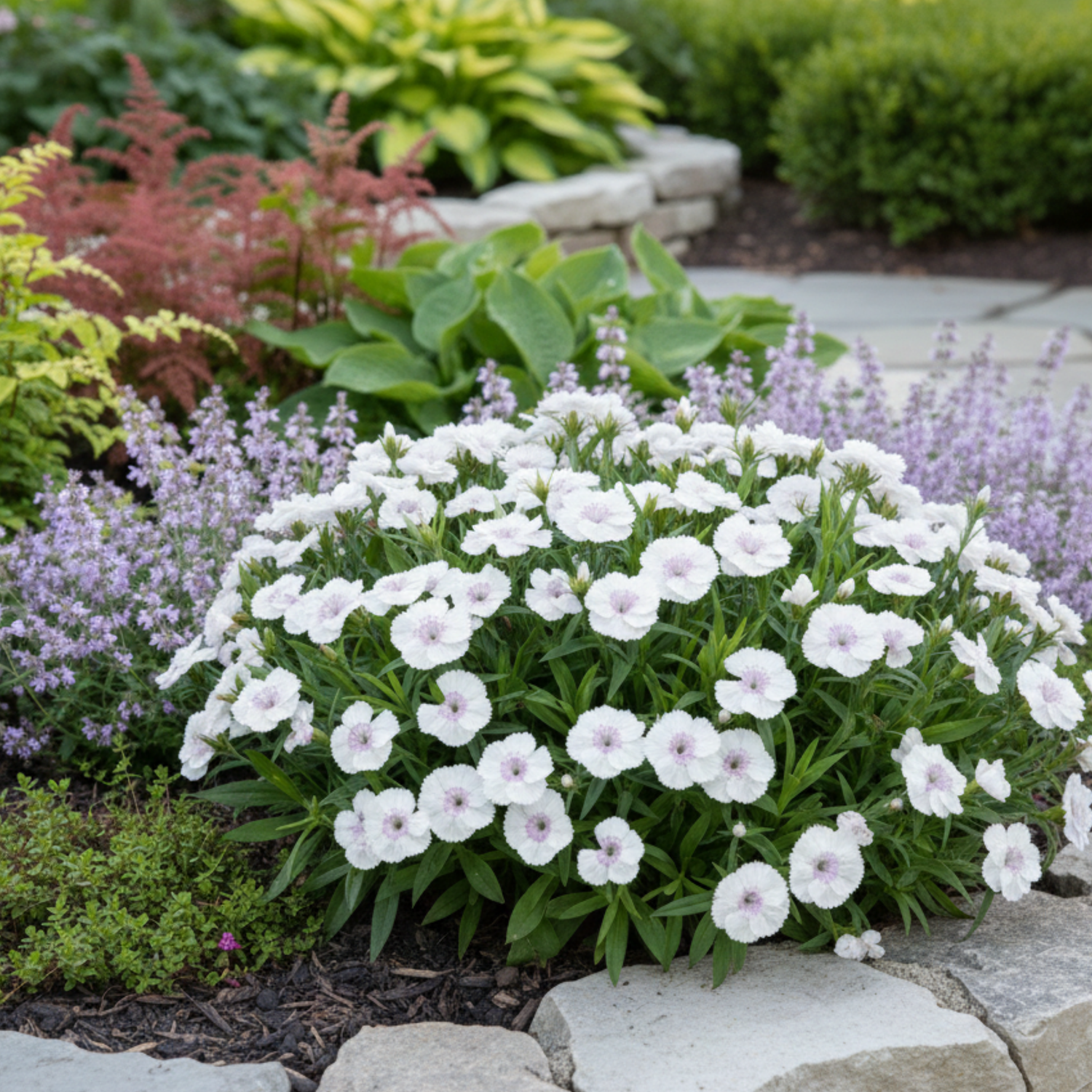 1 Large Plant - Dianthus Dart White, Ready to Plant in Your Garden, 2L Pot