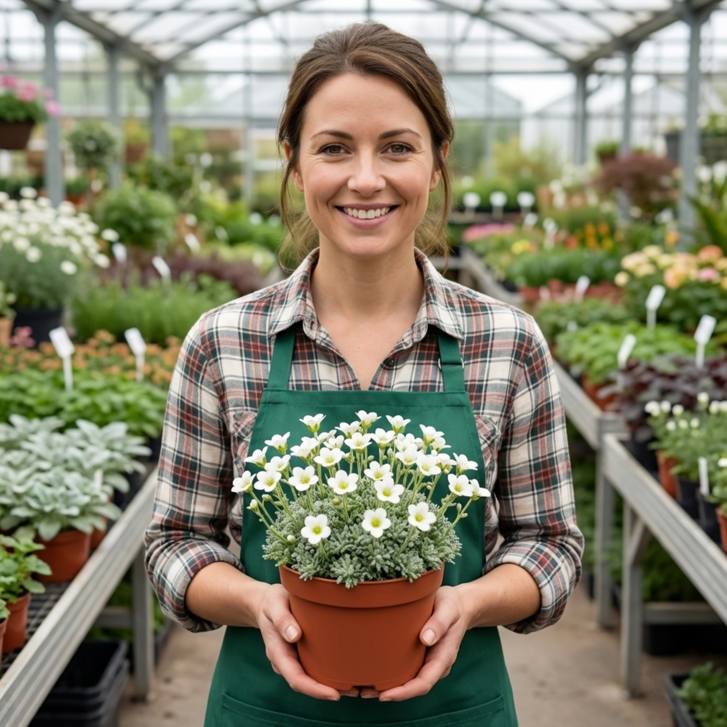 Set of 3 or 6 Saxifrage Ice Colours Pearl White Plants, Hardy Alpine Evergreen Ground Cover Perennial, Outdoor Garden Ready, 1 Litre Root-Ball