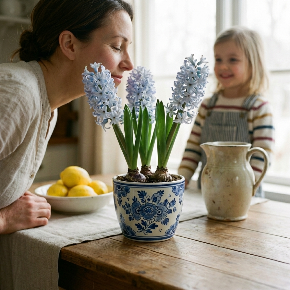 Light Blue Hyacinth Plants in Pots – 3 x 1 Litre Pots (9 Flowering Bulbs)