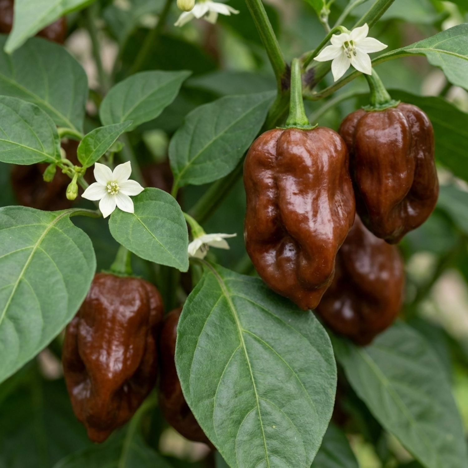 Set of 3 or 6 Large Chilli Pepper Plants - Habanero Chocolate, Ready to Plant in Your Garden