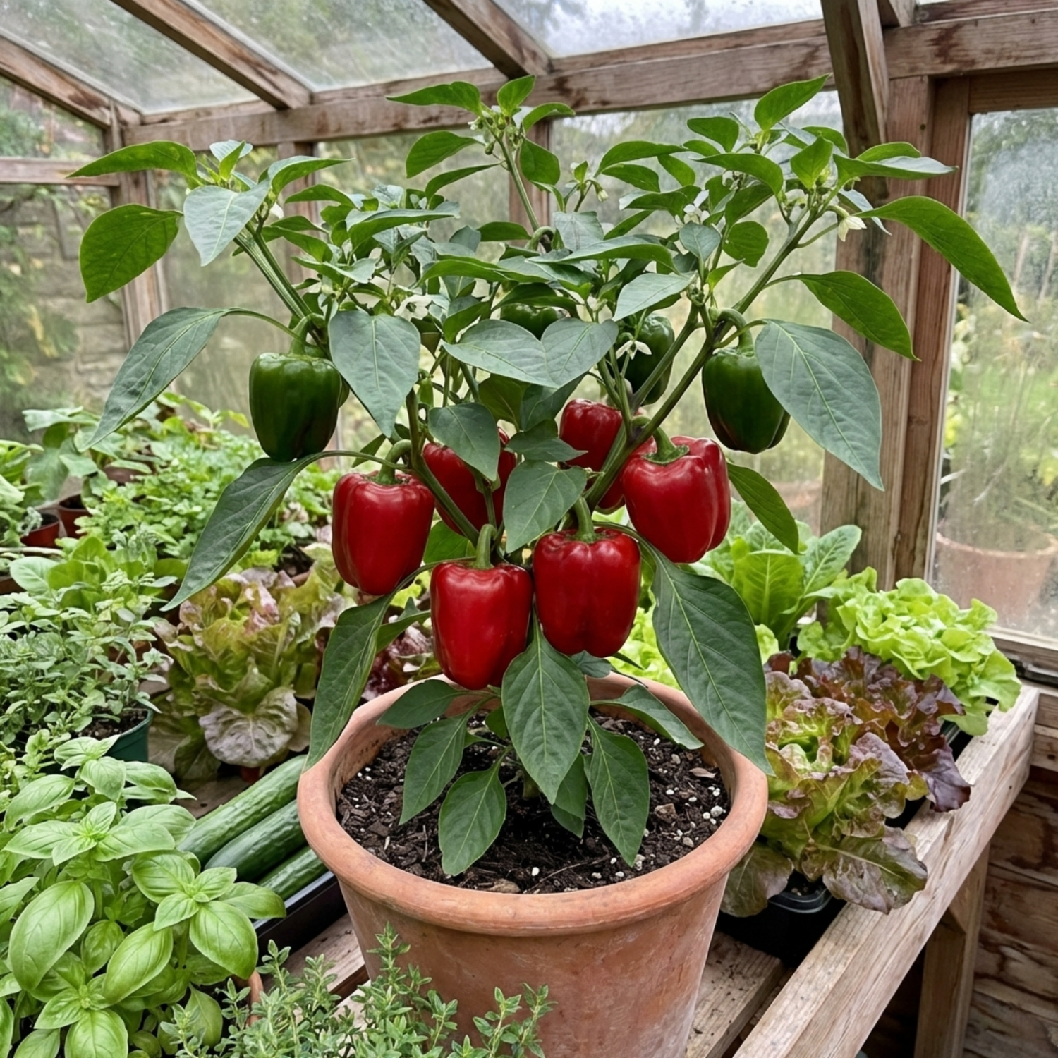 Set of 3 Large Sweet Pepper Plants - Red King Variety, Ready to Plant in Your Garden