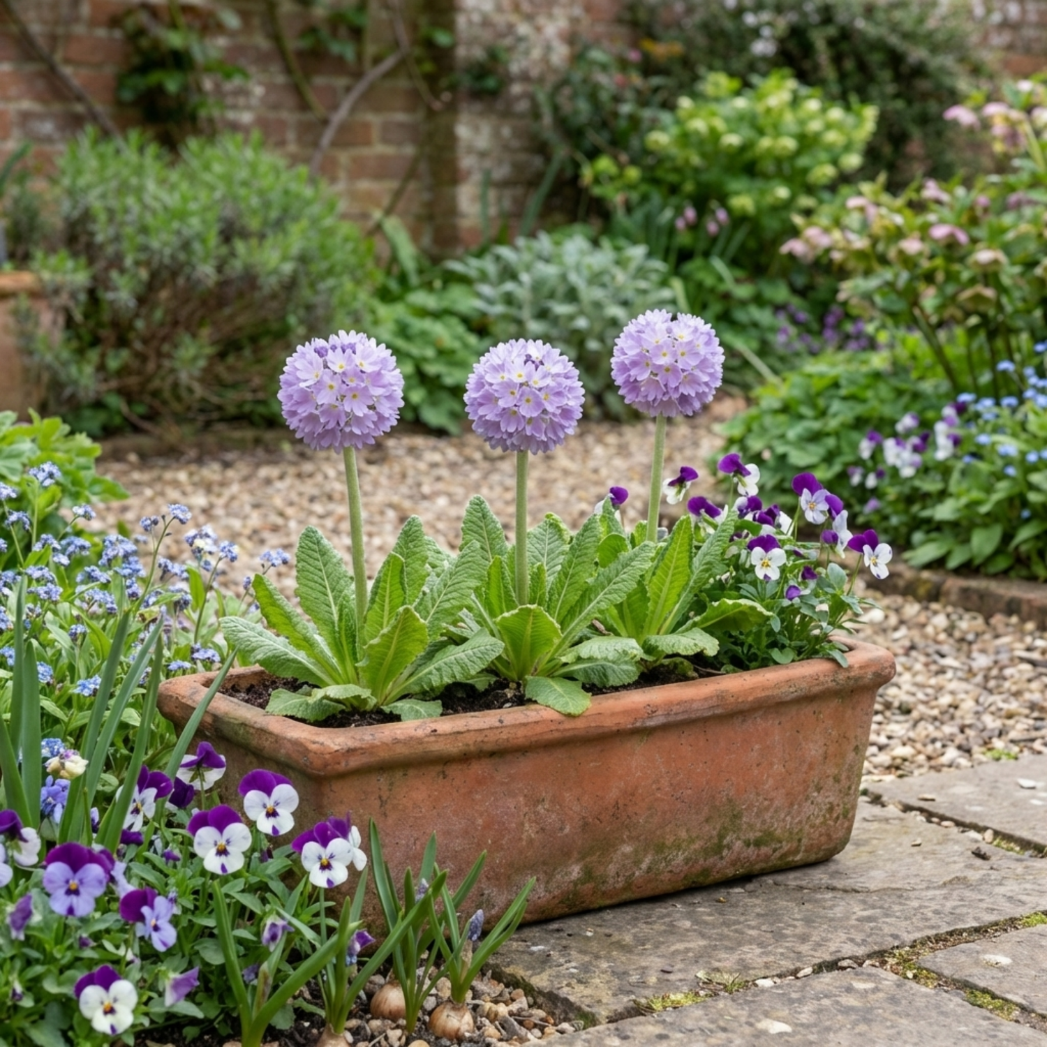 Set of 3 or 6 Primula Denticulata Lilac Drumstick Primrose Plants, Hardy Perennial, Bee Friendly Spring Flowering, Outdoor Garden Ready, 1 Litre Root-Ball