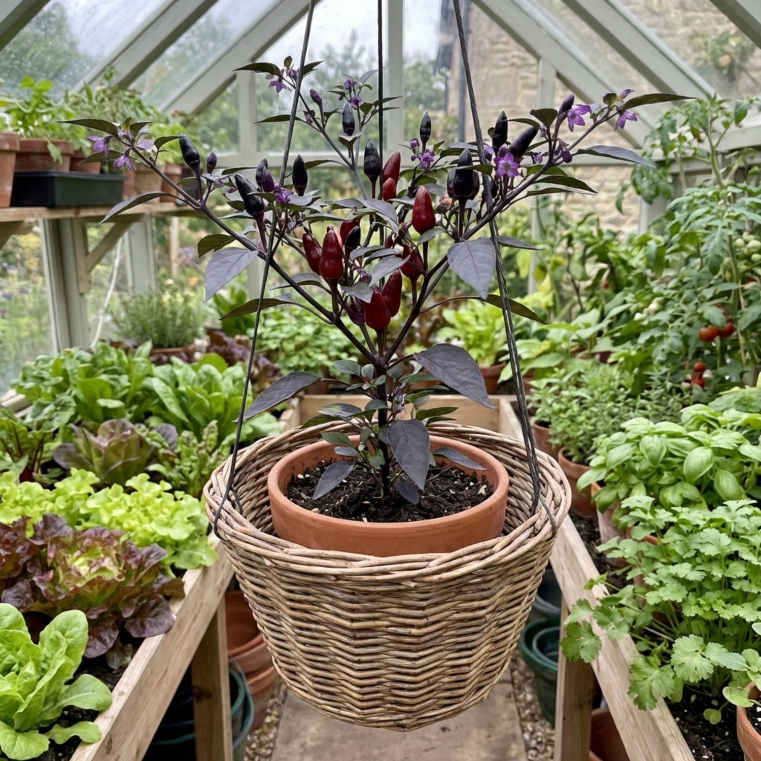 Set of 3 or 6 Large Chilli Pepper Plants - Zimbabwe Black, Ready to Plant in Your Garden