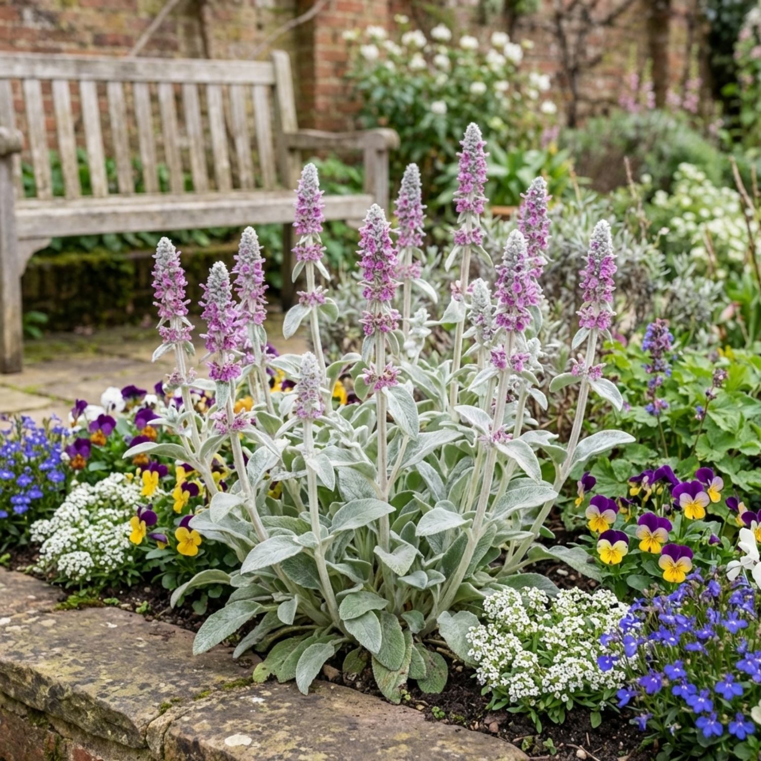 Set of 3 or 6 Stachys Byzantina ‘Lamb’s Ear’ Hardy Evergreen Perennial Plants, Low Maintenance, Border Garden Ready, 1 Litre Root-Ball
