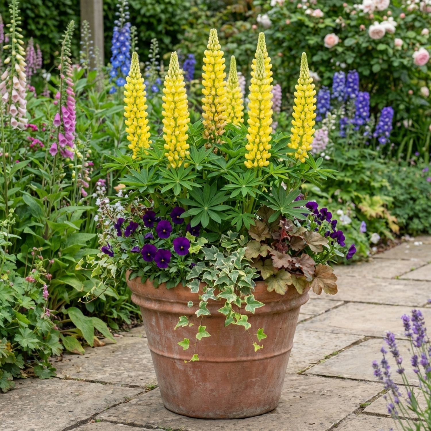 6 Lupin Legendary Yellow Plants, Hardy Perennial, Summer Flowering, Cottage Garden Ready, 1Ltr Root Ball