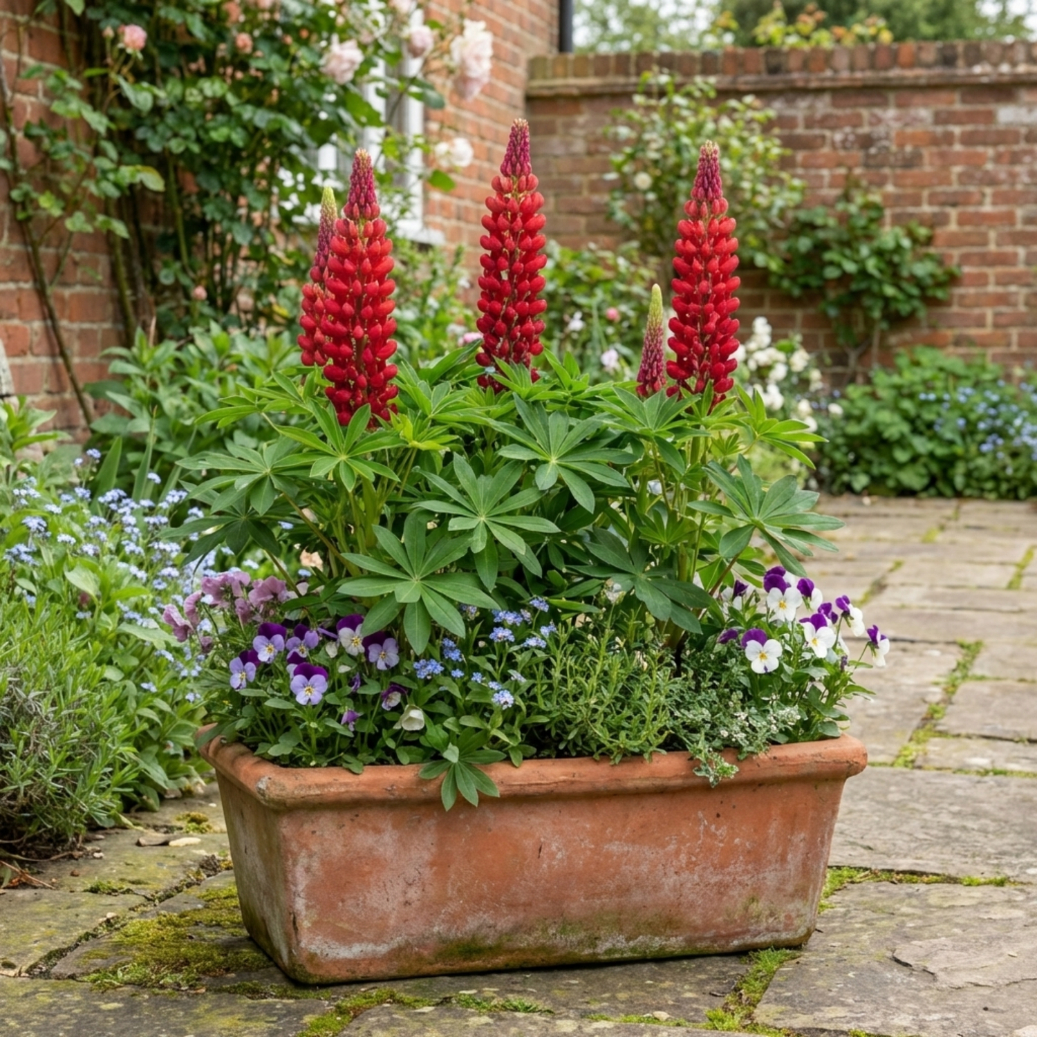 Set of 3 or 6 Lupin Legendary Red Hardy Perennial Plants, Summer Flowering, Bee Friendly Lupins, Outdoor Garden Ready, 1 Litre Root-Ball