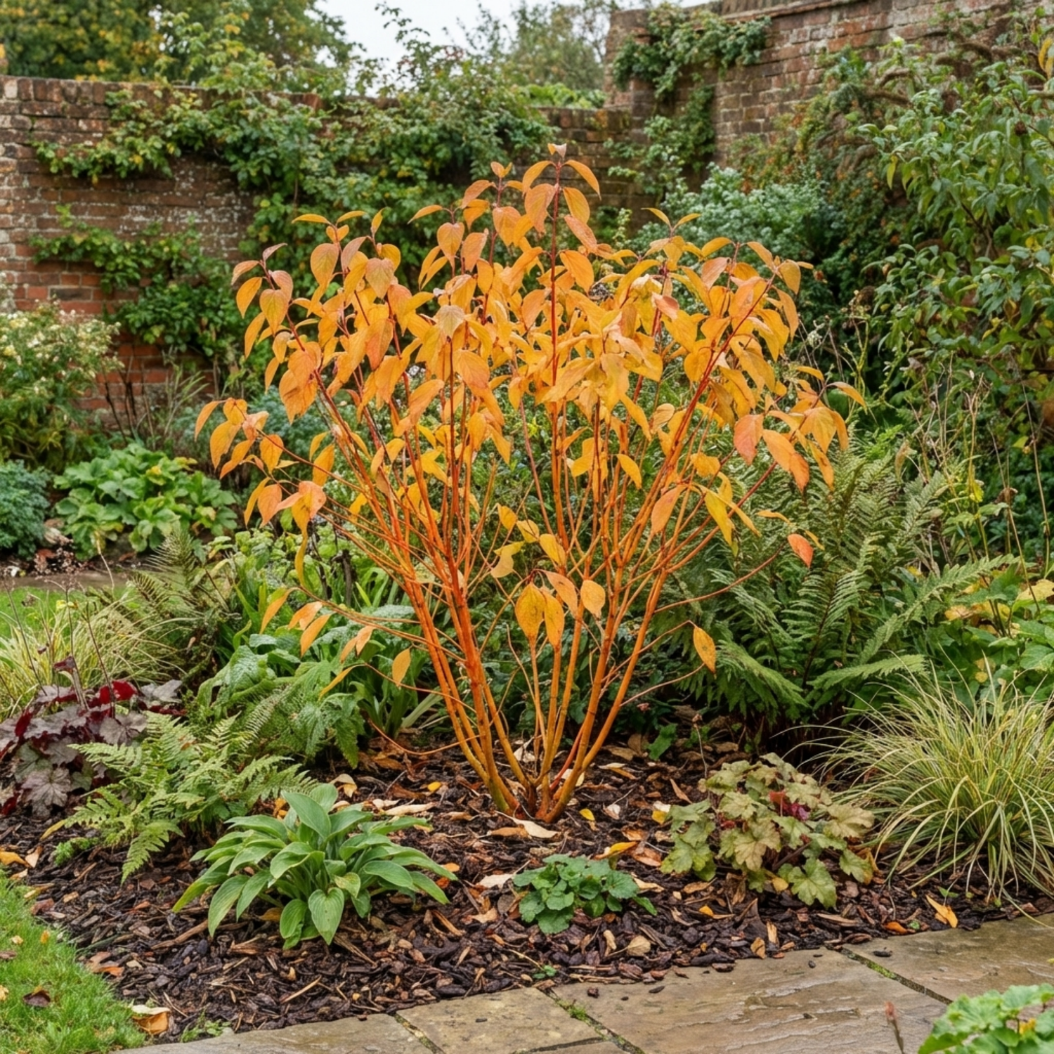 1 Cornus Midwinter Fire Shrub, Red Stem Dogwood Plant for Winter Interest, 3 Litre Root Ball