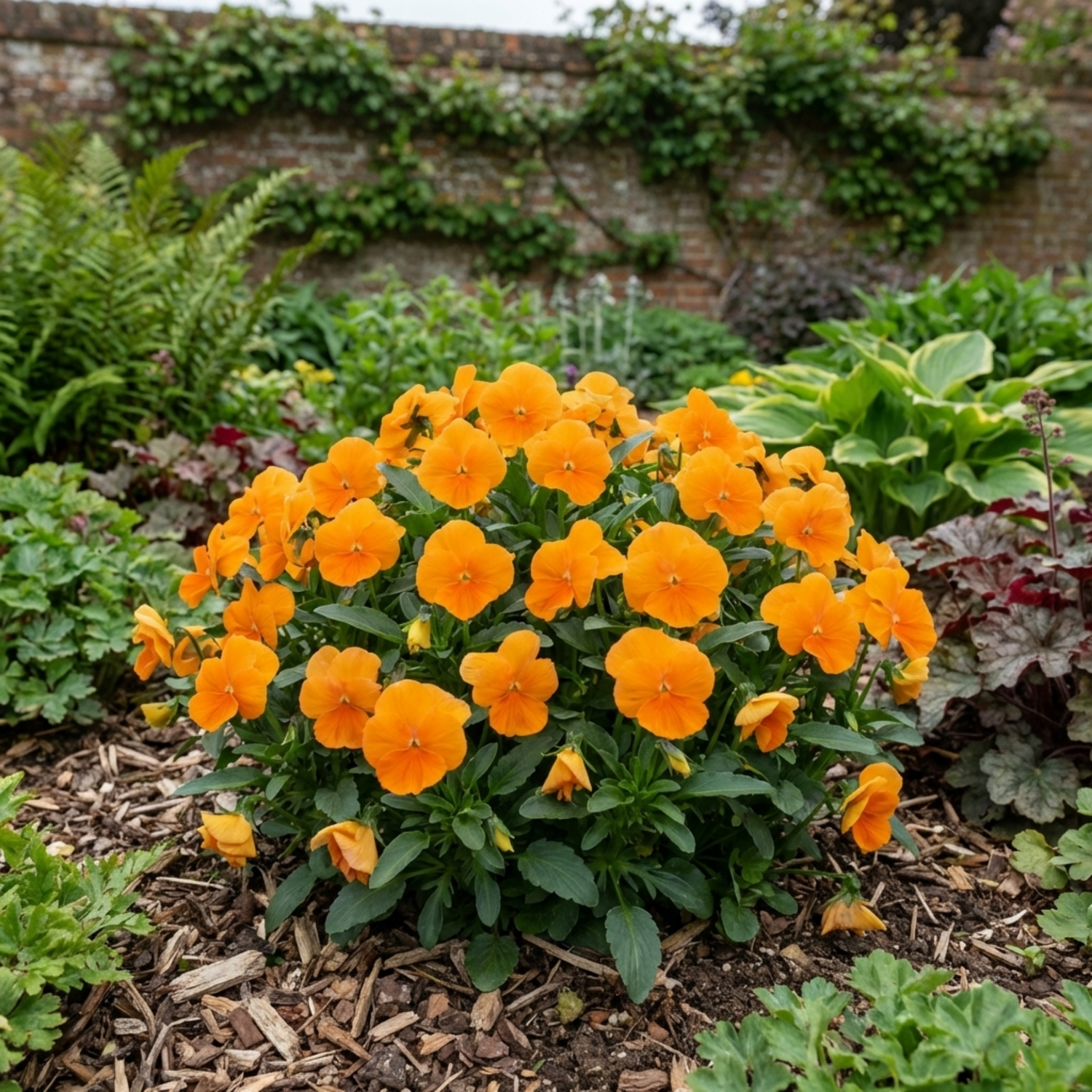 3 Pansy Delta Pro Clear Orange Flower Plants, Outdoor Garden Ready, Spring & Autumn, 3Ltr Root-Ball