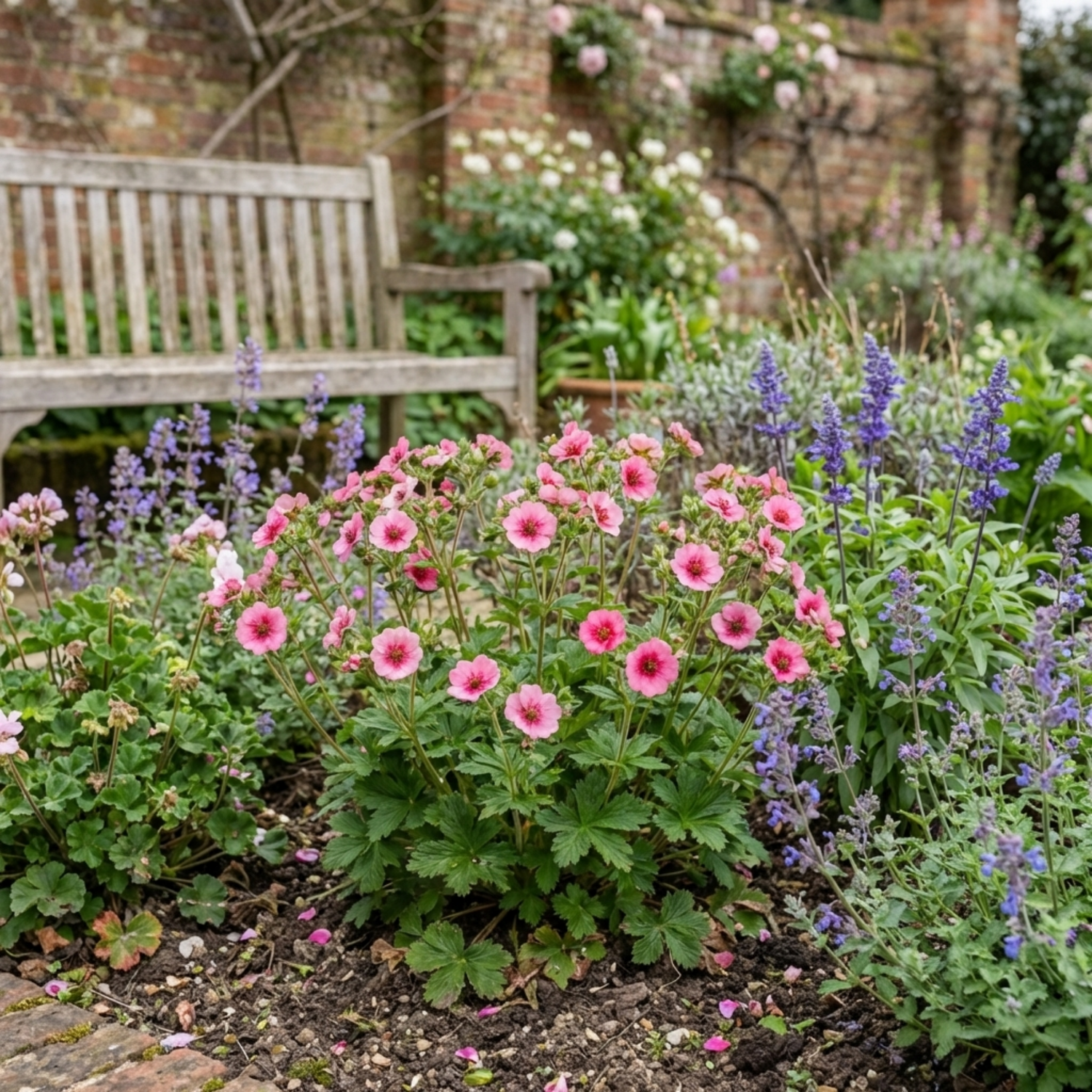 Set of 3 or 6 Potentilla Miss Wilmott Hardy Perennial Shrub Plants, Bee Friendly Summer Flowering, Outdoor Garden Ready, 1 Litre Root-Ball