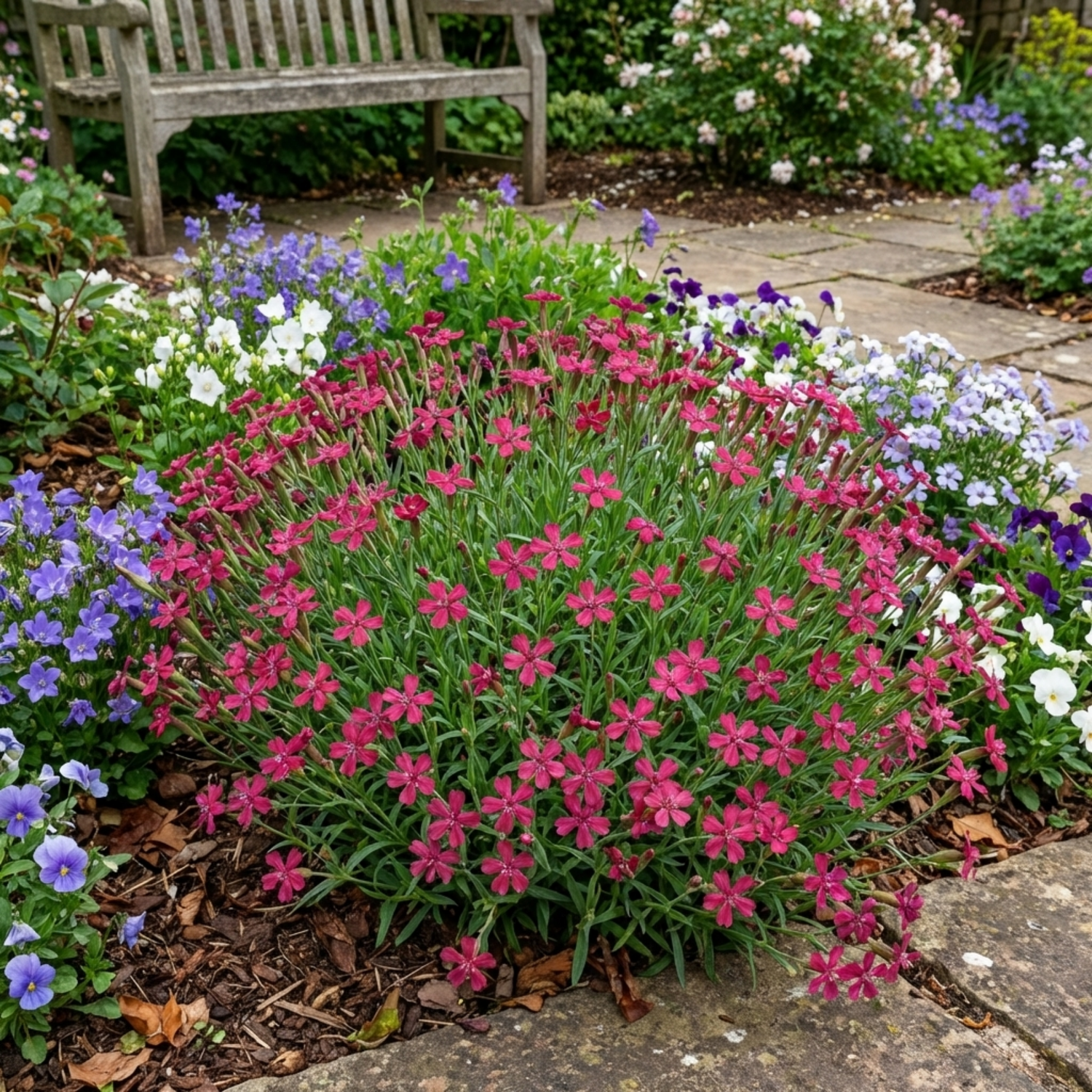 Set of 3 or 6 Silene Schafta Hardy Perennial Plants, Pink Flowering Ground Cover for Rockery, 1 Litre Root Ball