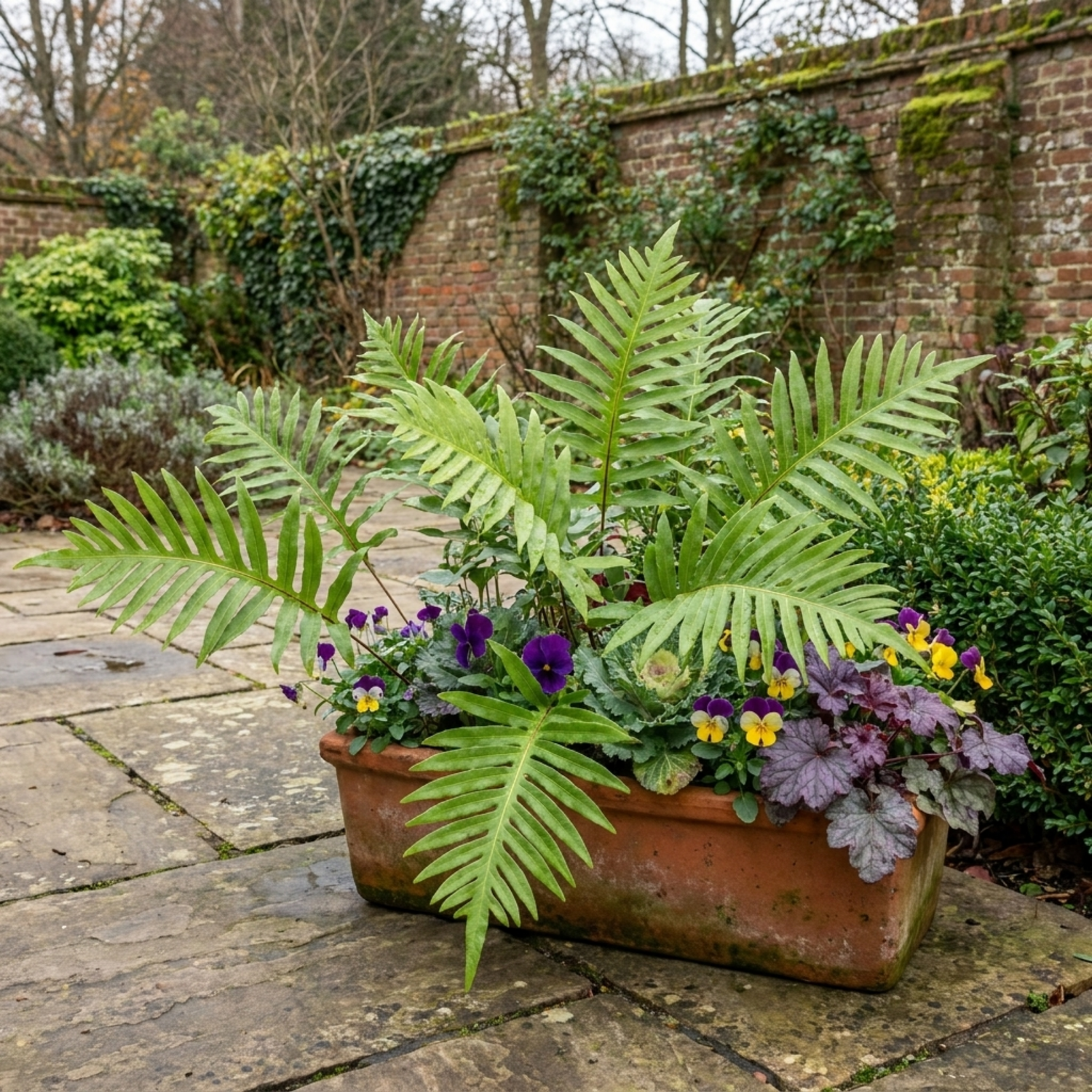 Set of 3 or 6 Evergreen Polypodium Vulgare Hardy Fern Plants for Shade Garden, Live Perennial, 11cm Root Ball