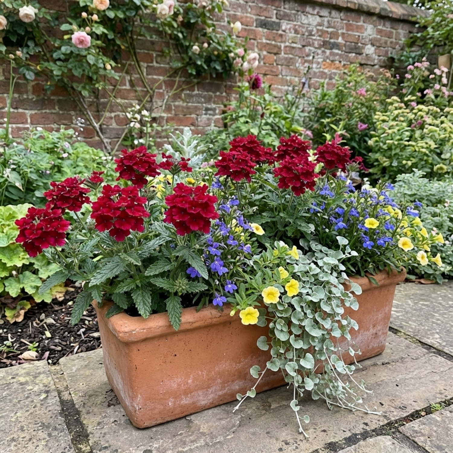 Set of 3 or 6 Verbena Trailing Deep Red Plants, Summer Flowering Bedding, Hanging Basket & Outdoor Garden Ready, 10.5cm Root Ball