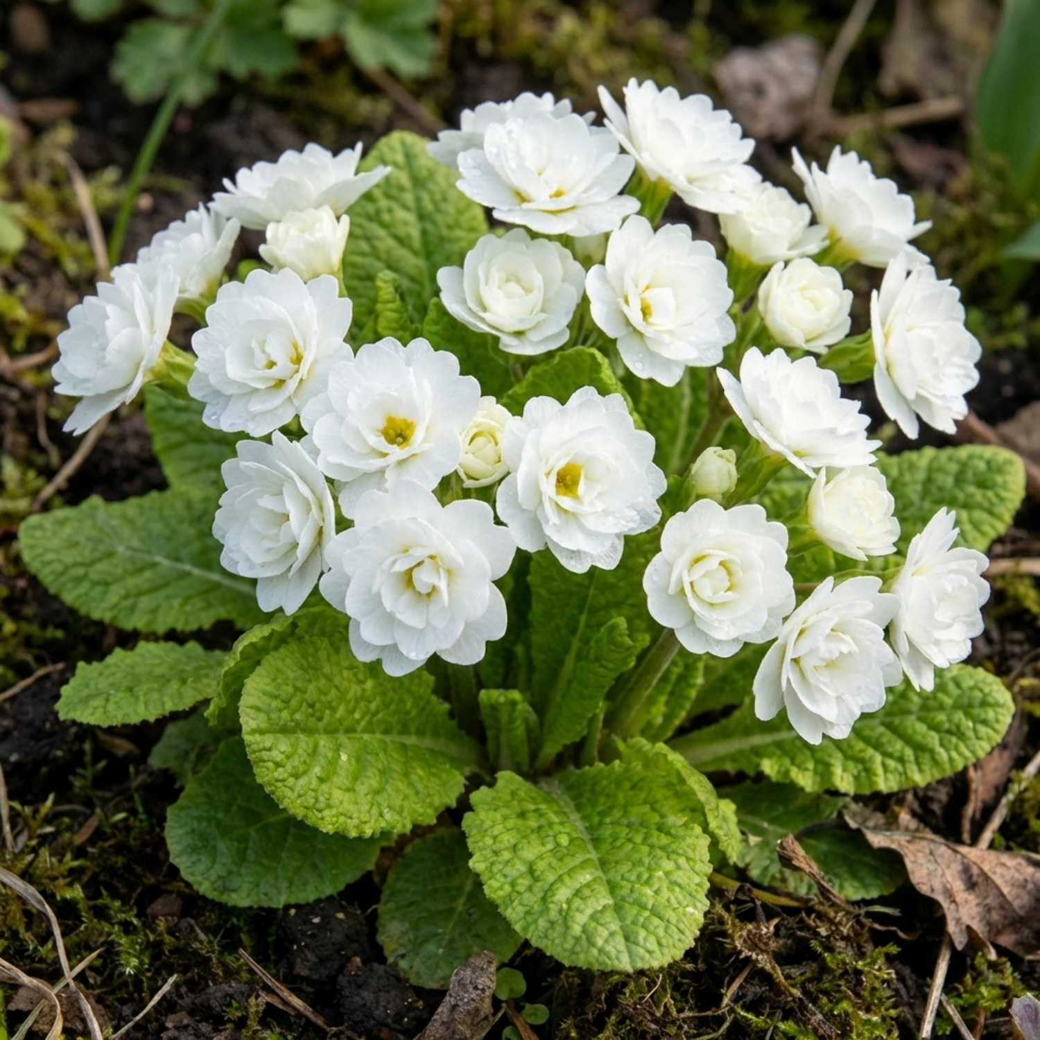 Set of 3 or 6 Primula Little Queen White Hardy Perennial Plants, Spring Flowering, Outdoor Garden Ready, 1 Litre Root-Ball