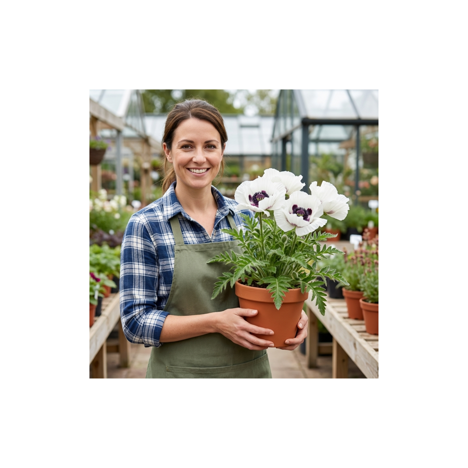 6 Papaver Orientale Royal Wedding Plants, Hardy White Oriental Poppy Perennial, 1 Litre Root Ball